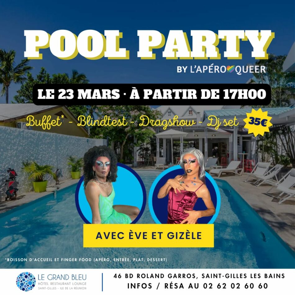POOL PARTY by l&rsquo;Apéro Queer, ce dimanche 23 mars !