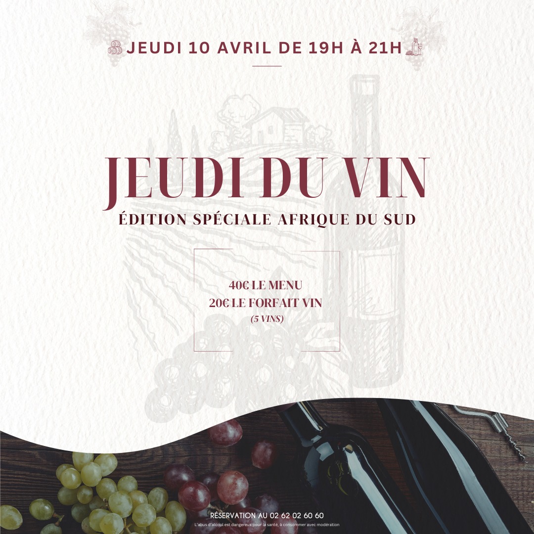 « Jeudi du Vin », des accords mets et vins, c&rsquo;est de jeudi 10 avril