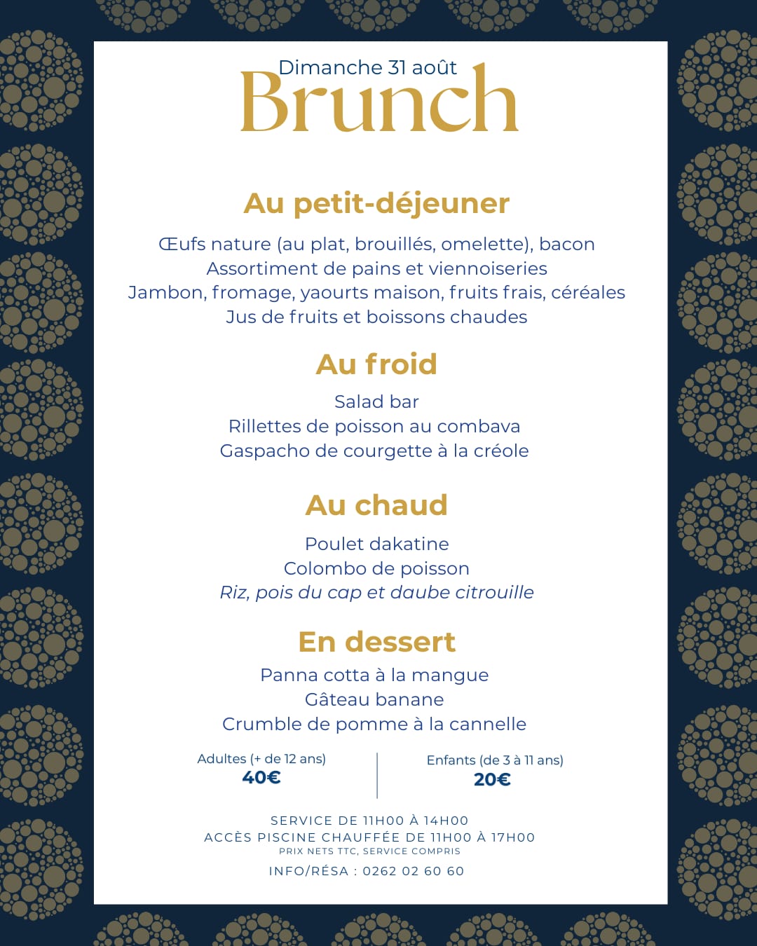 Le brunch revient le 31 août !